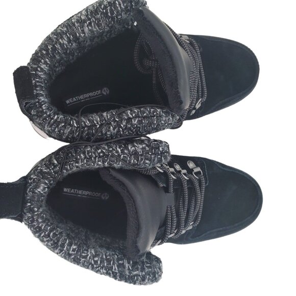 Weatherproof 9 Boots Ruby Outdoor Suede Leather Chunky Winter Lug Snow Shoes - Picture 7 of 14